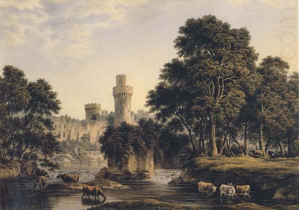 Warwick Castle with Cattle (mk47), John glover